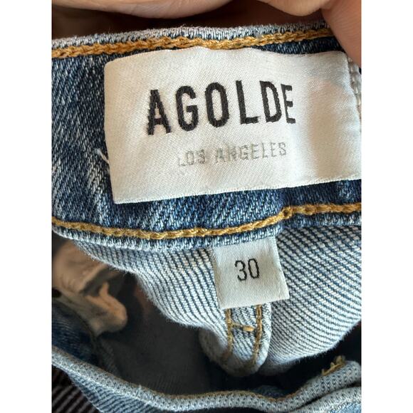 Agolde 90's Pinch Waist High Rise Straight Slim Jeans Medium Wash Womens Size 30 - Picture 9 of 12